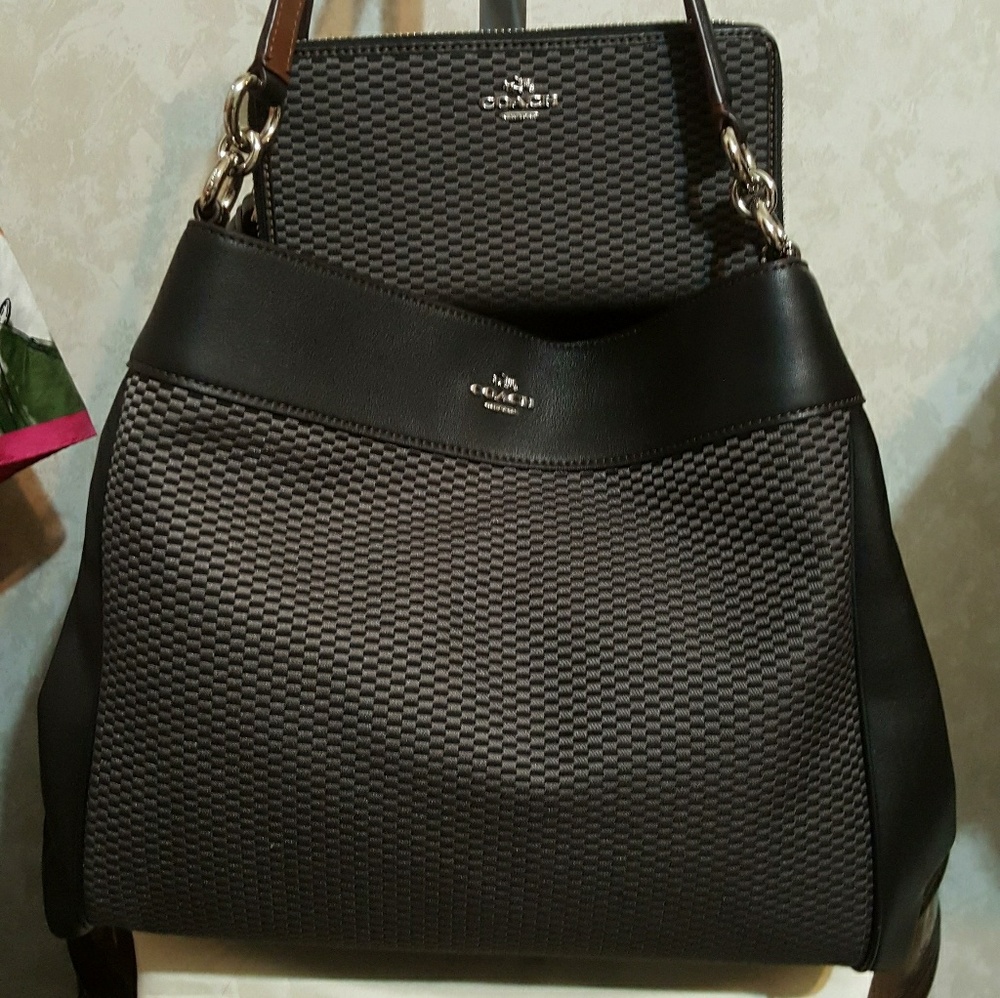 NWT Jaquard Leather Lexi Shoulderbag Set